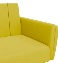 Schlafsofa 2-Sitzer mit Fußhocker Gelb Samt