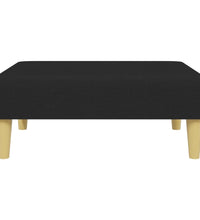 Schlafsofa 2-Sitzer mit Kissen und Fußhocker Schwarz Stoff