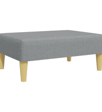 Schlafsofa 2-Sitzer mit Kissen und Fußhocker Hellgrau Stoff