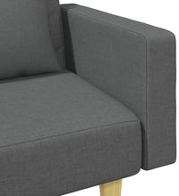 Schlafsofa 2-Sitzer mit Kissen und Fußhocker Dunkelgrau Stoff