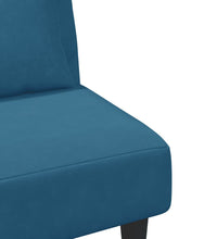 2-tlg. Sofagarnitur mit Kissen Blau Samt