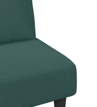 2-tlg. Sofagarnitur mit Kissen Dunkelgrün Samt