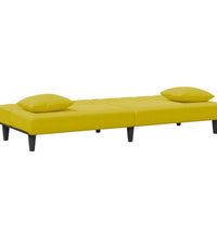 2-tlg. Sofagarnitur mit Kissen Gelb Samt