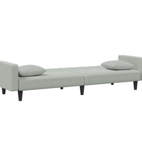 2-tlg. Sofagarnitur mit Kissen Hellgrau Samt