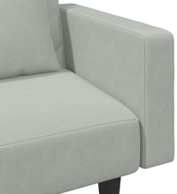 2-tlg. Sofagarnitur mit Kissen Hellgrau Samt