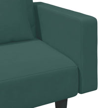 2-tlg. Sofagarnitur mit Kissen Dunkelgrün Samt