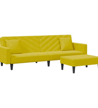 2-tlg. Sofagarnitur mit Kissen Gelb Samt