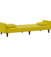 2-tlg. Sofagarnitur mit Kissen Gelb Samt