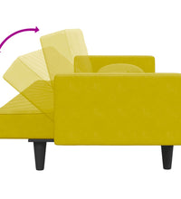 2-tlg. Sofagarnitur mit Kissen Gelb Samt