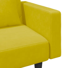 2-tlg. Sofagarnitur mit Kissen Gelb Samt