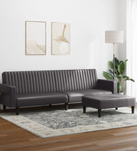 2-tlg. Sofagarnitur Grau Kunstleder