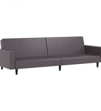 2-tlg. Sofagarnitur Grau Kunstleder