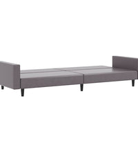 2-tlg. Sofagarnitur Grau Kunstleder