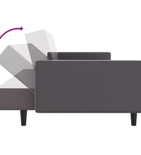 2-tlg. Sofagarnitur Grau Kunstleder