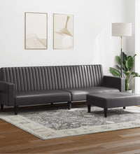 2-tlg. Sofagarnitur Grau Kunstleder