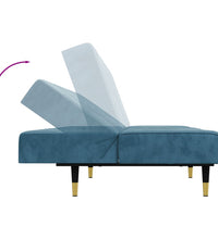 2-tlg. Sofagarnitur Blau Samt