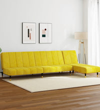 2-tlg. Sofagarnitur Gelb Samt