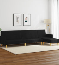 2-tlg. Sofagarnitur Schwarz Stoff