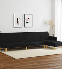 2-tlg. Sofagarnitur Schwarz Stoff