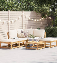 6-tlg. Garten-Lounge-Set mit Kissen Massivholz Akazie