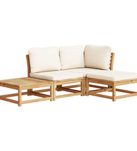 4-tlg. Garten-Lounge-Set mit Kissen Massivholz Akazie