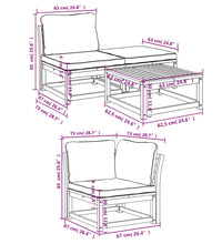 4-tlg. Garten-Lounge-Set mit Kissen Massivholz Akazie
