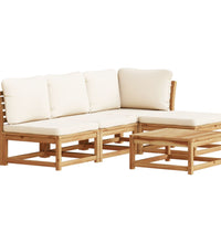 5-tlg. Garten-Lounge-Set mit Kissen Massivholz Akazie