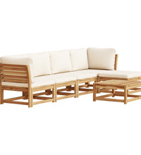 6-tlg. Garten-Lounge-Set mit Kissen Massivholz Akazie