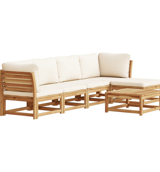 6-tlg. Garten-Lounge-Set mit Kissen Massivholz Akazie