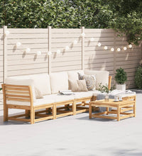 6-tlg. Garten-Lounge-Set mit Kissen Massivholz Akazie