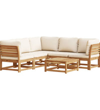 6-tlg. Garten-Lounge-Set mit Kissen Massivholz Akazie