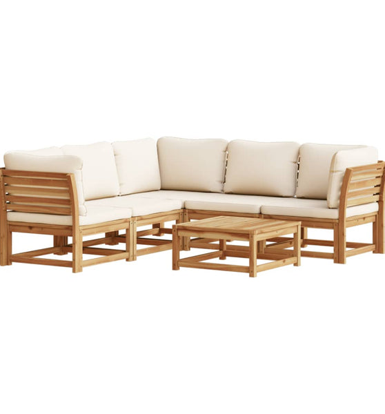 6-tlg. Garten-Lounge-Set mit Kissen Massivholz Akazie