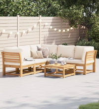 6-tlg. Garten-Lounge-Set mit Kissen Massivholz Akazie