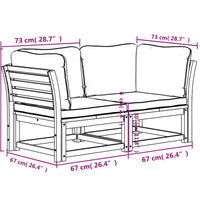 Gartensofa mit Kissen 2-Sitzer Massivholz Akazie