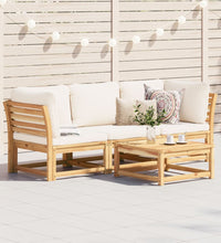 3-tlg. Garten-Lounge-Set mit Kissen Massivholz Akazie