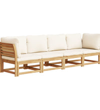 4-tlg. Garten-Lounge-Set mit Kissen Massivholz Akazie