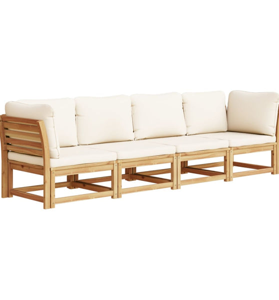 4-tlg. Garten-Lounge-Set mit Kissen Massivholz Akazie