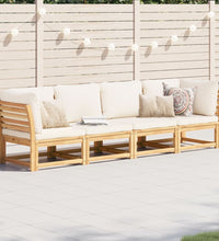 4-tlg. Garten-Lounge-Set mit Kissen Massivholz Akazie