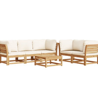 6-tlg. Garten-Lounge-Set mit Kissen Massivholz Akazie
