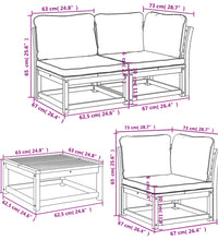 6-tlg. Garten-Lounge-Set mit Kissen Massivholz Akazie