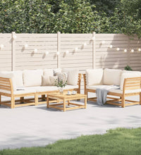 6-tlg. Garten-Lounge-Set mit Kissen Massivholz Akazie