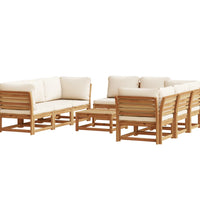 9-tlg. Garten-Lounge-Set mit Kissen Massivholz Akazie