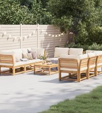 9-tlg. Garten-Lounge-Set mit Kissen Massivholz Akazie