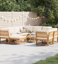 10-tlg. Garten-Lounge-Set mit Kissen Massivholz Akazie