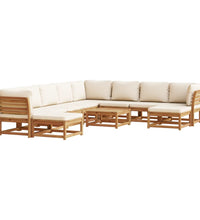 11-tlg. Garten-Lounge-Set mit Kissen Massivholz Akazie