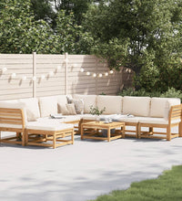 9-tlg. Garten-Lounge-Set mit Kissen Massivholz Akazie