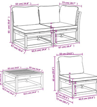 7-tlg. Garten-Lounge-Set mit Kissen Massivholz Akazie