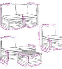 6-tlg. Garten-Lounge-Set mit Kissen Massivholz Akazie