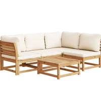 5-tlg. Garten-Lounge-Set mit Kissen Massivholz Akazie