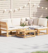 5-tlg. Garten-Lounge-Set mit Kissen Massivholz Akazie